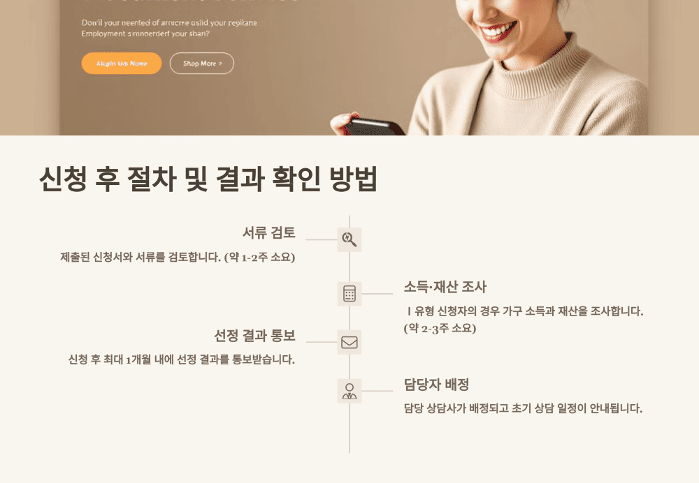 신청 후 절차 및 결과 확인 방법