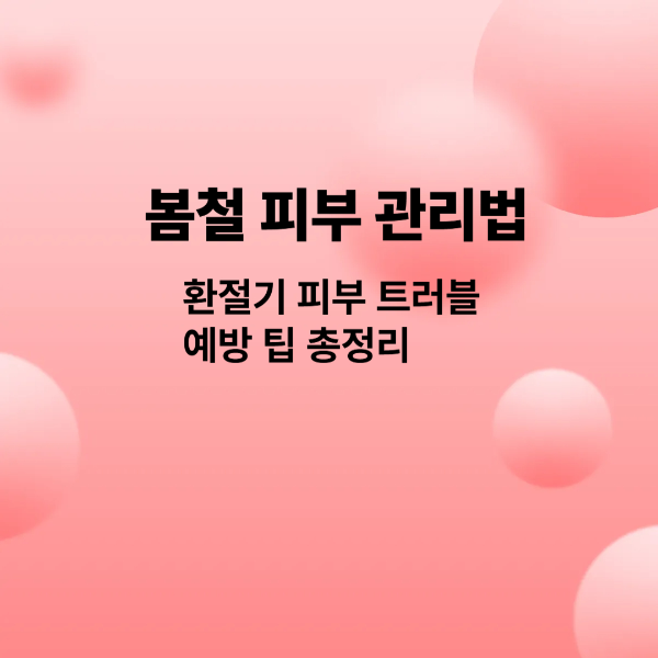 봄철 피부 관리법
환절기 피부 트러블 예방 팁 총정리
