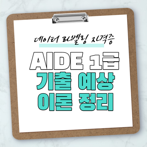 AIDE 1급 기출 예상 이론 정리 - 데이터 라벨링 자격증 시험 준비