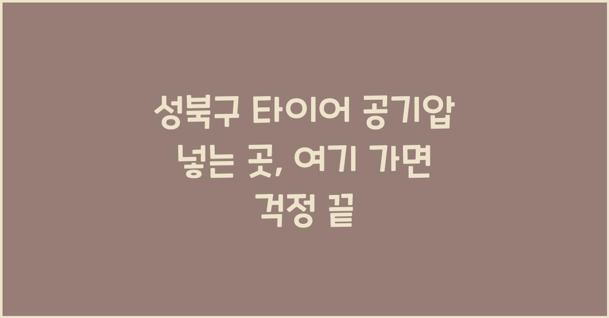 성북구 타이어 공기압 넣는 곳