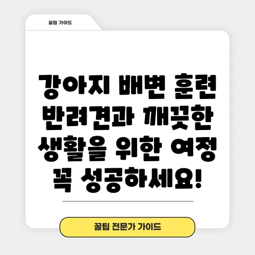 강아지 배변 훈련 반려견과 깨끗한 생활을 위한 여정 꼭 성공하세요!