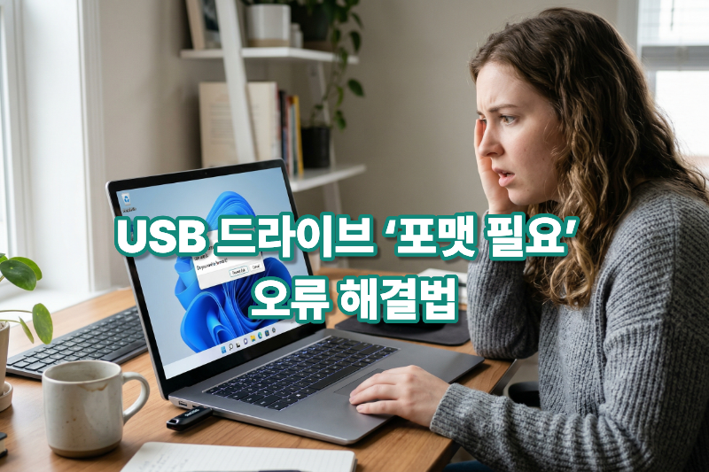 윈도우 11 USB 포맷 필요 오류 해결 대표 이미지