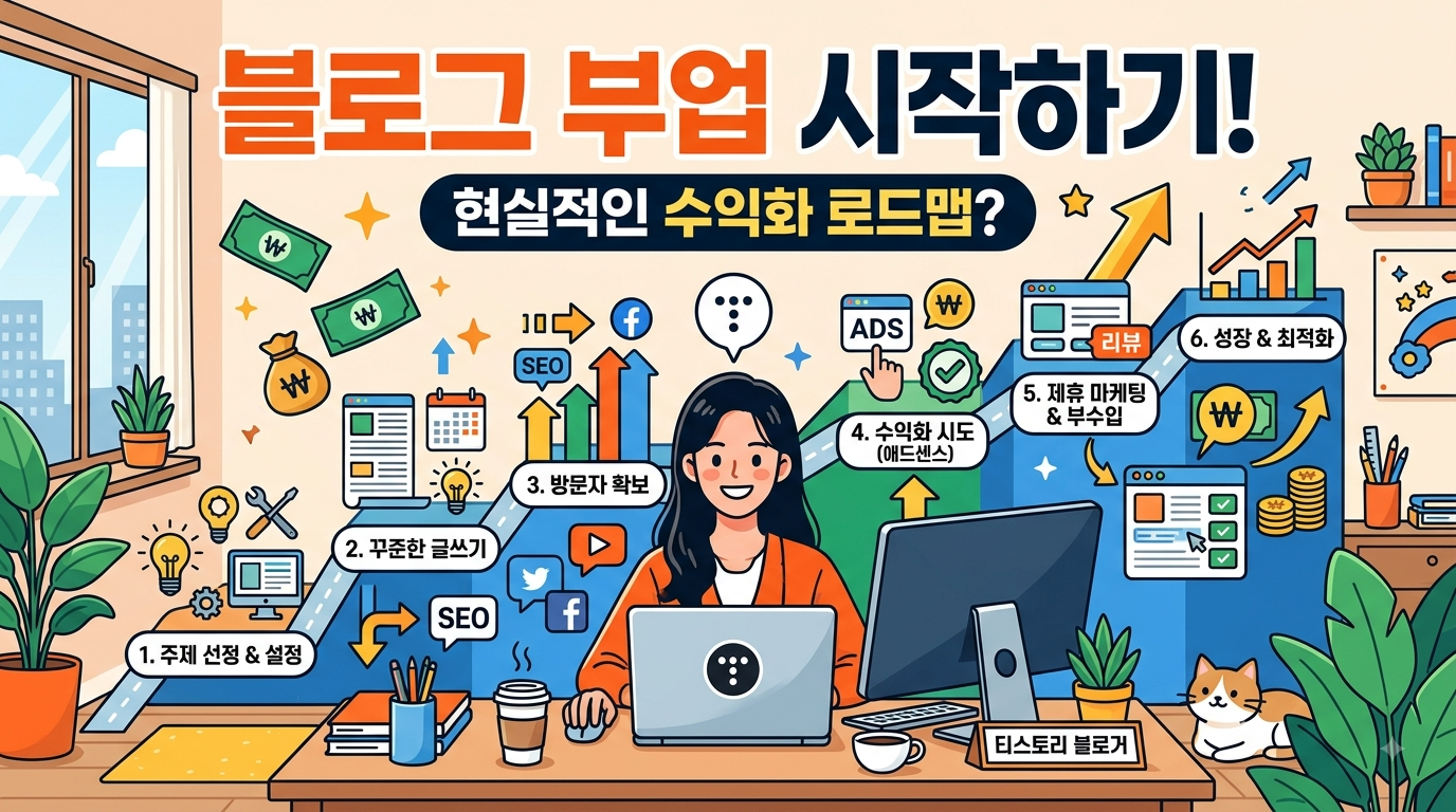 블로그 부업 시작하기! 현실적인 수익화 로드맵