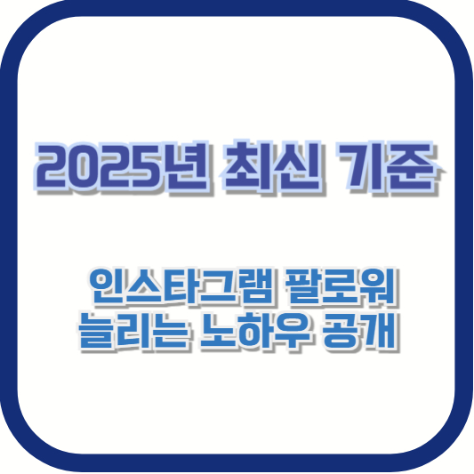 2025년 최신 기준, 인스타그램 팔로워 늘리는 노하우 공개