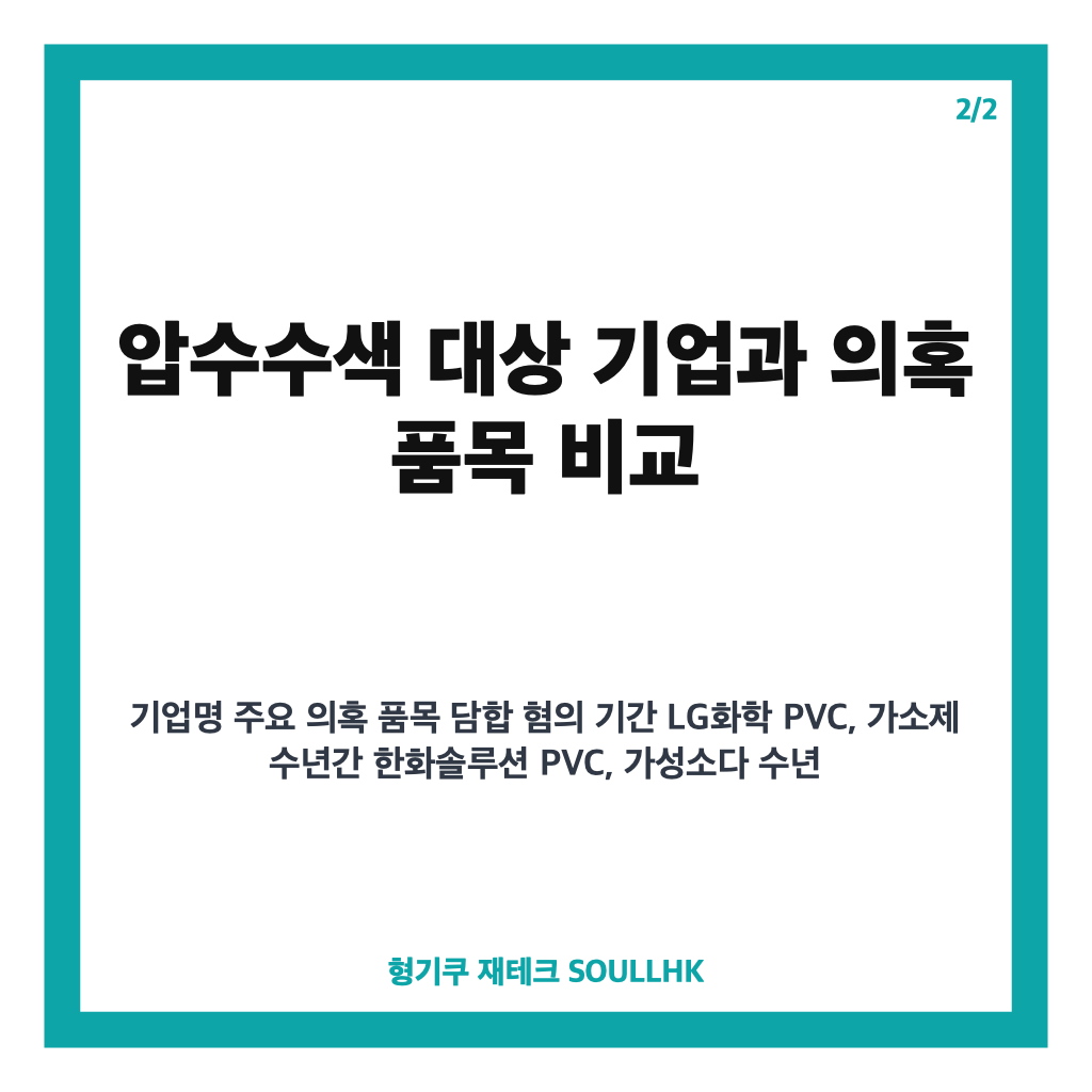 석유화학 담합 압수수색 진행 상황과 주요 기업 현황 총정리 카드뉴스 3