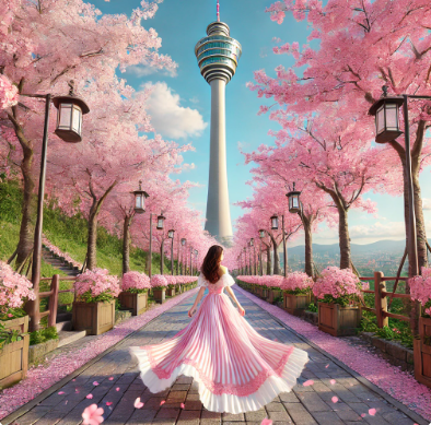 이월드 83타워 벚꽃 로드