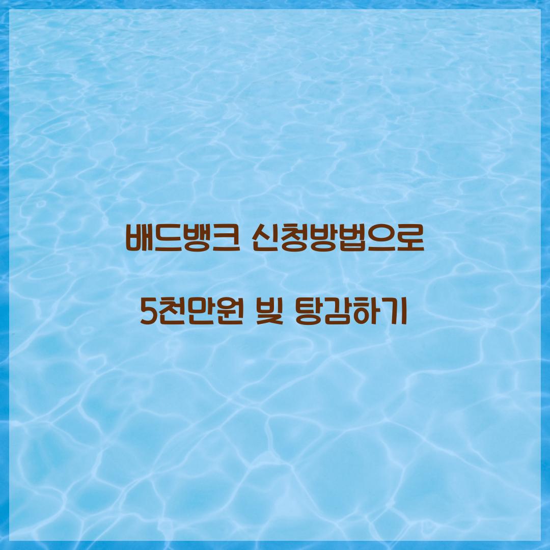 배드뱅크 신청방법