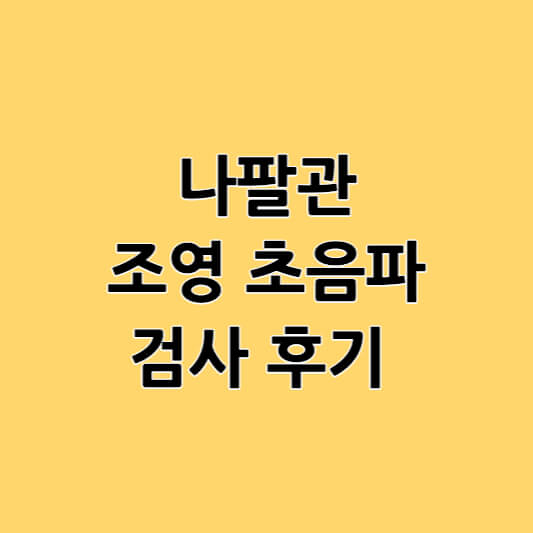 나팔관 조영 초음파 검사 후기