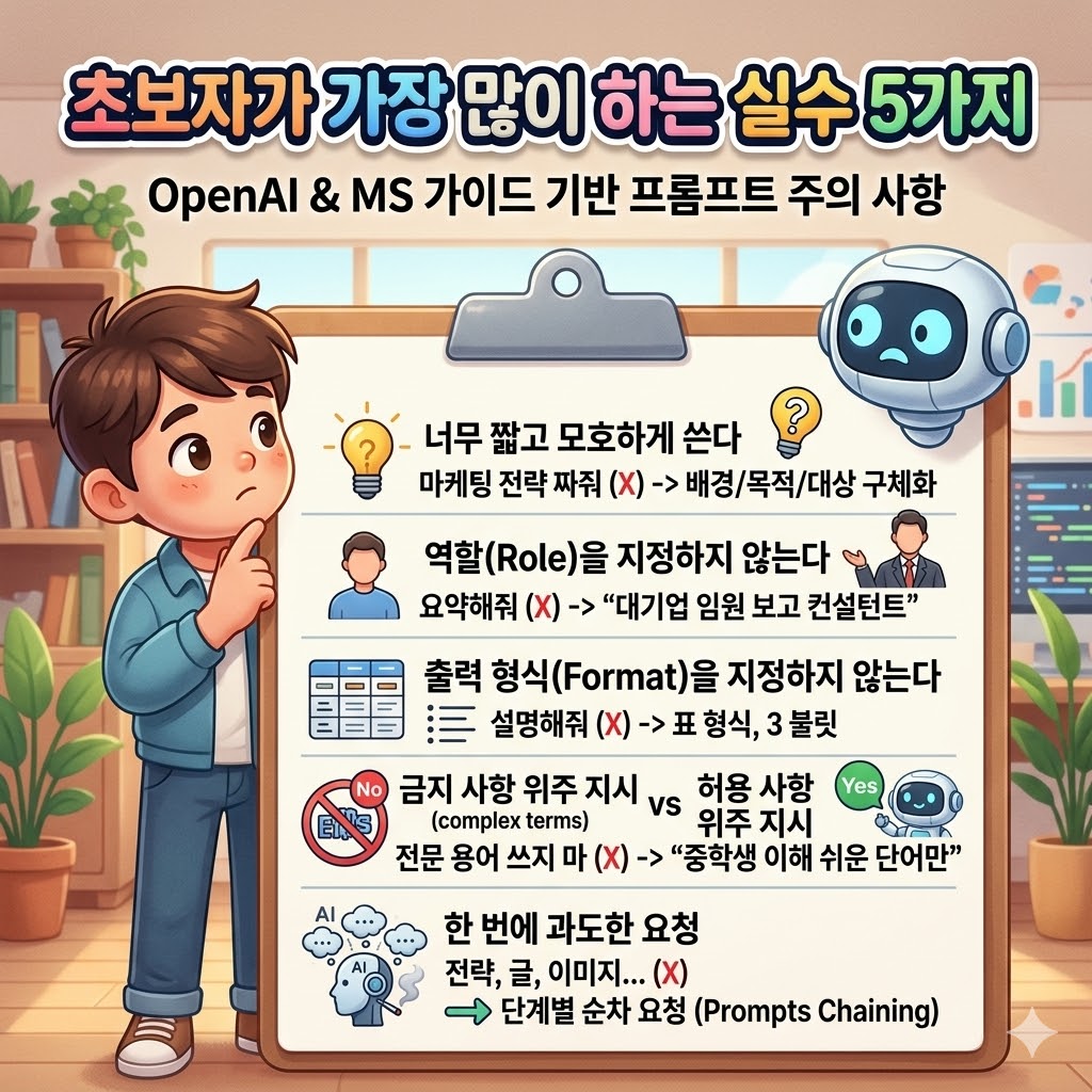 프롬프트 작성시 초보자가 가장 많이 하는 실수 5가지