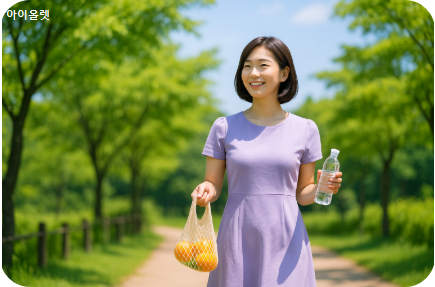 건강한 생활 습관을 실천하는 여성