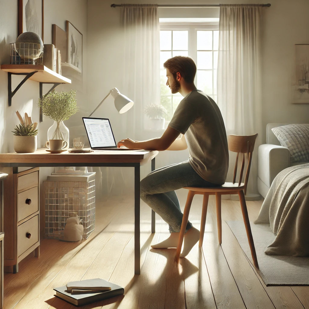 재택근무하는 모습의 이미지 사진