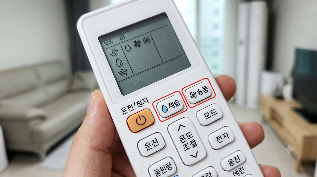 에어컨 제습/송풍 모드활용