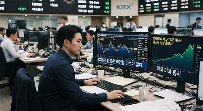 남성이 모니터 앞에 앉아있는모습.