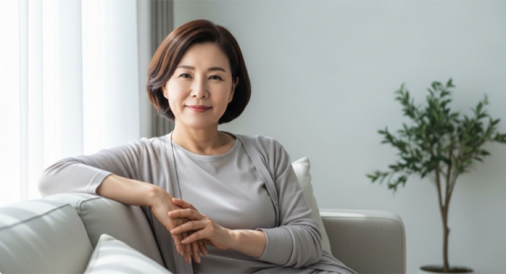 갱년기 원인을 관리한 후 편안해진 안정된 모습