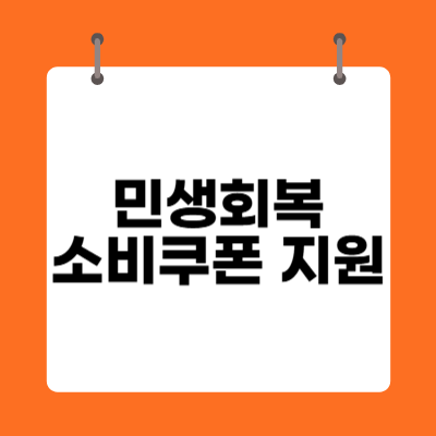 민생회복 소비쿠폰 지원 핵심 정리