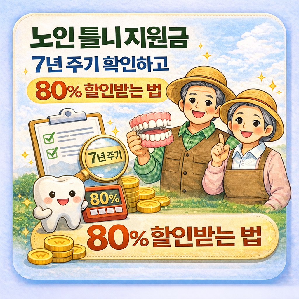노인 틀니 지원금 7년 주기 확인하고 80% 할인받는 법