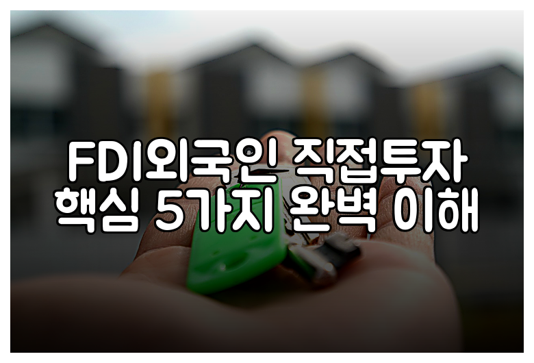 FDI외국인 직접투자 핵심 5가지 완벽 이해