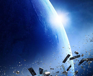 지구 궤도 주변을 떠도는 우주 쓰레기 모습