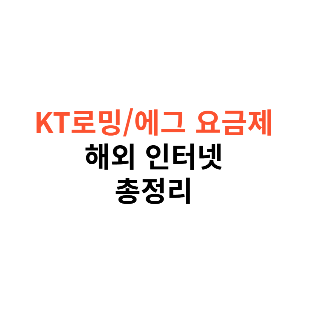 KT 로밍과 에그 요금제