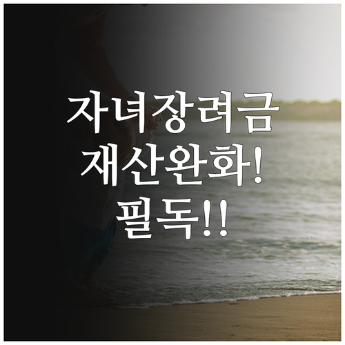 자녀장려금 재산 2억 4000만 원 ..