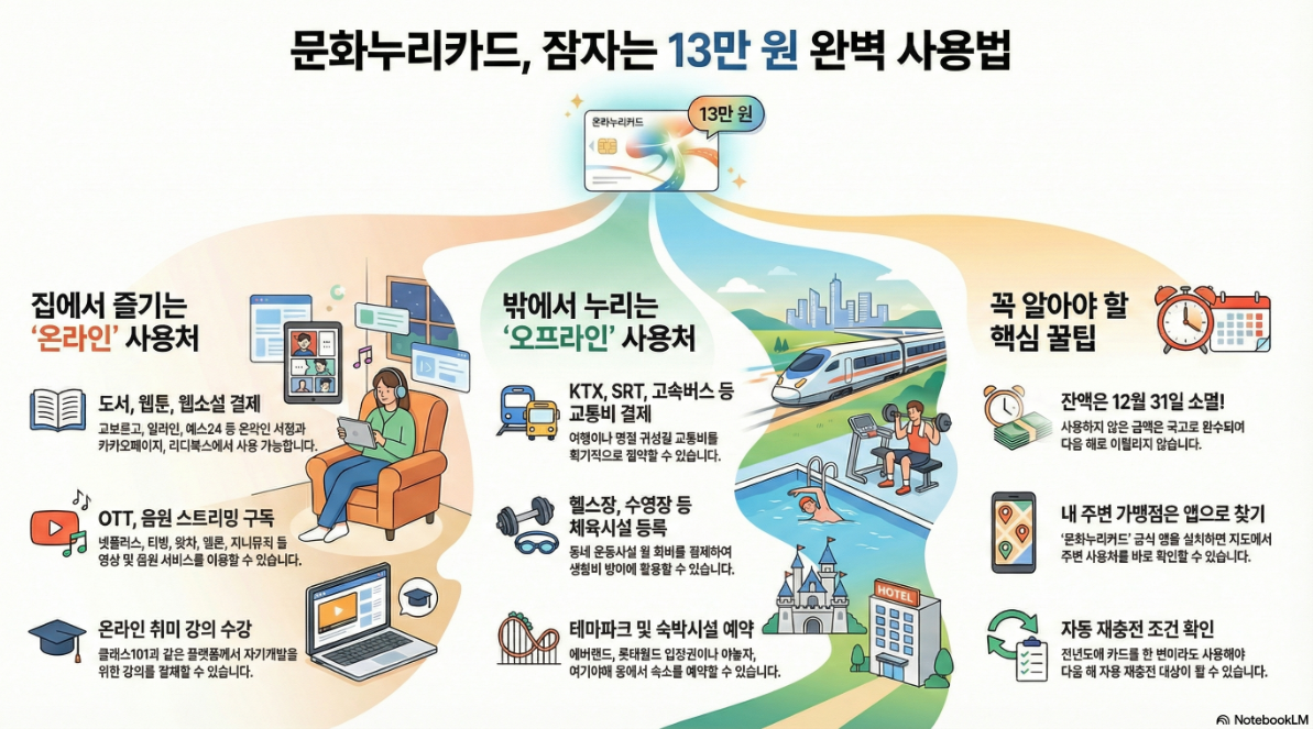 문화누리카드 온라인 사용처 TOP3