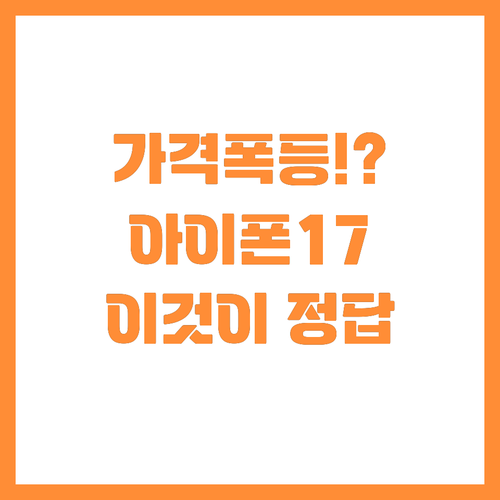 치솟는 아이폰 가격 속 아이폰17 일..