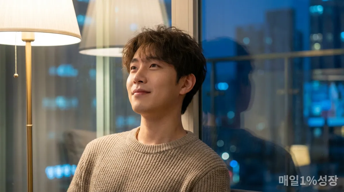 부정적인 생각을 긍정적으로 바꾸는 한국인 남성