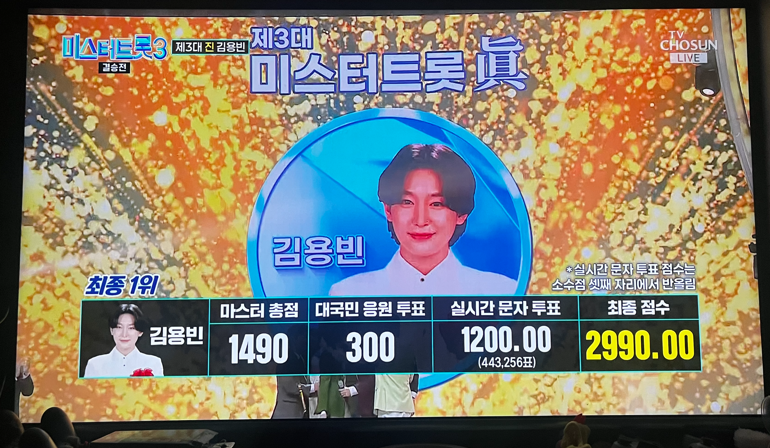 미스터트롯3 최종결과 진 발표 김용빈 2990점