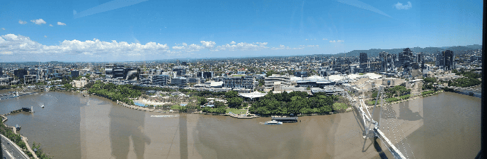 퀸즈 워프를 방문했을 때, 그곳에서 내려다본 브리즈번의 모습