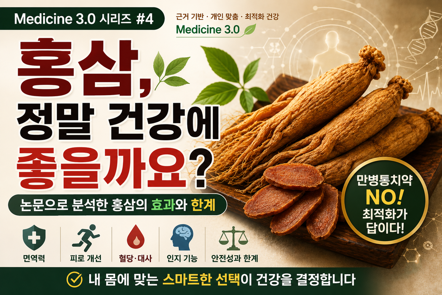 Medicine 3.0이 말하는 '홍삼 기능성 식품의 올바른 사용법'