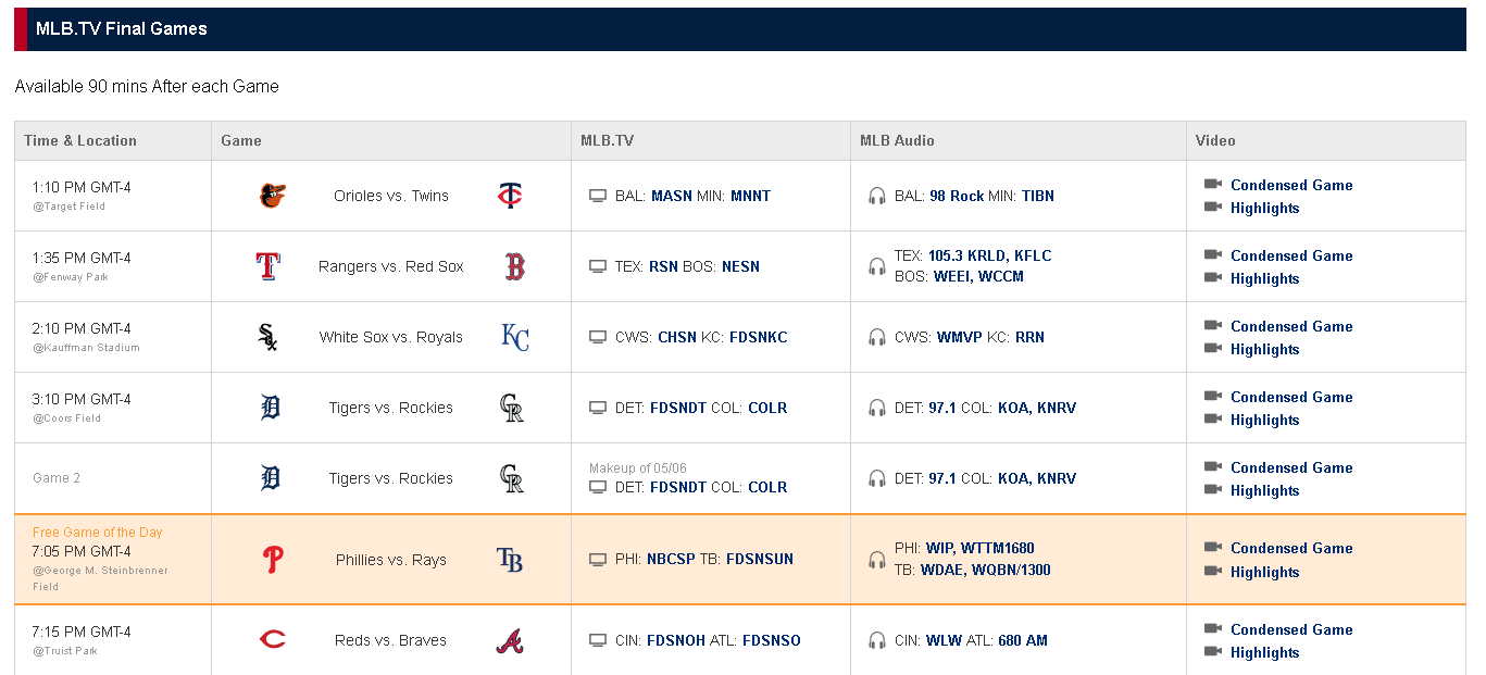 MLB 중계 다시보기