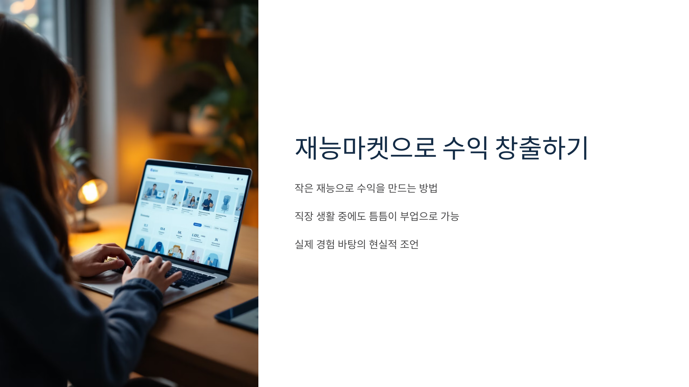 재능마켓으로 수익 창출하기 주제