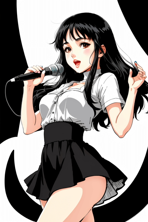 Playground AI로 생성한 그림(1) - 노래하는 소녀