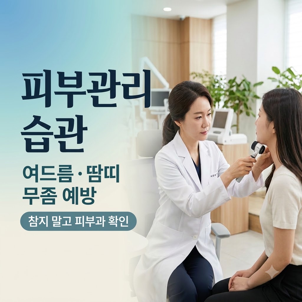 여름철 피부 질환 여드름 땀띠 무좀 예방 및 관리 방법