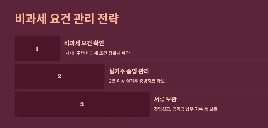 비과세 요건에 맞춘 주택 관리