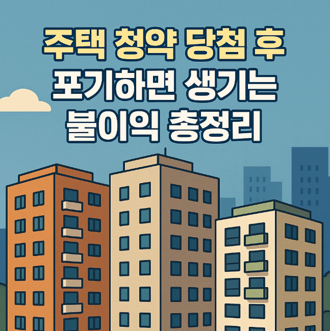 주택청약 당첨 후 포기하면 생기는 불이익