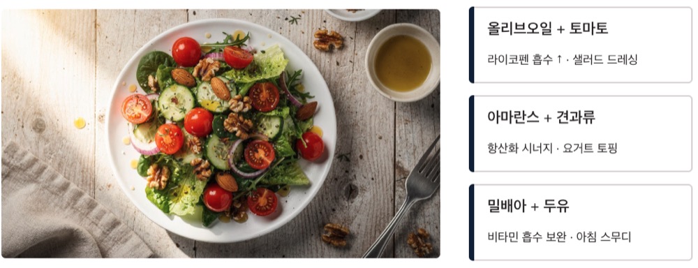 스쿠알렌 음식 조합