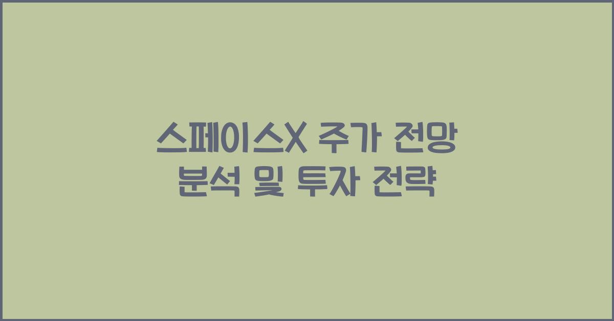 스페이스X 주가 전망 분석