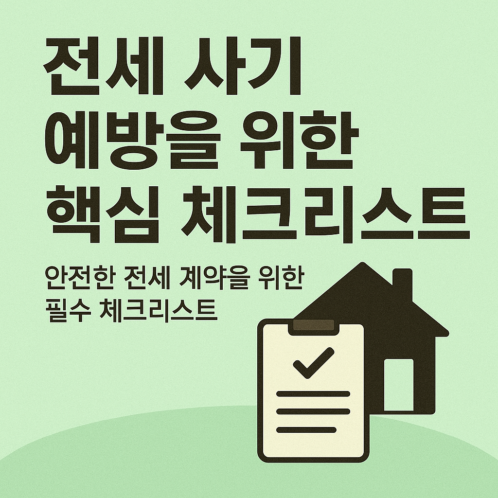 전세 사기 예방을 위한 핵심 체크리스트