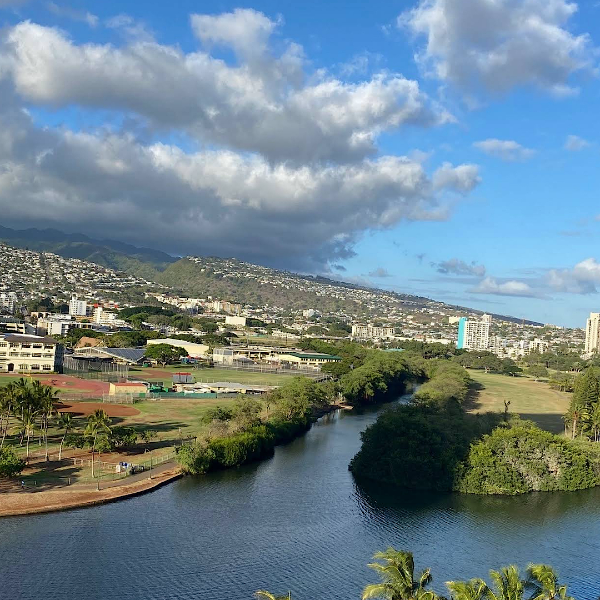 코코넛-와이키키-호텔에서-바라본-하와이-운하-사진
