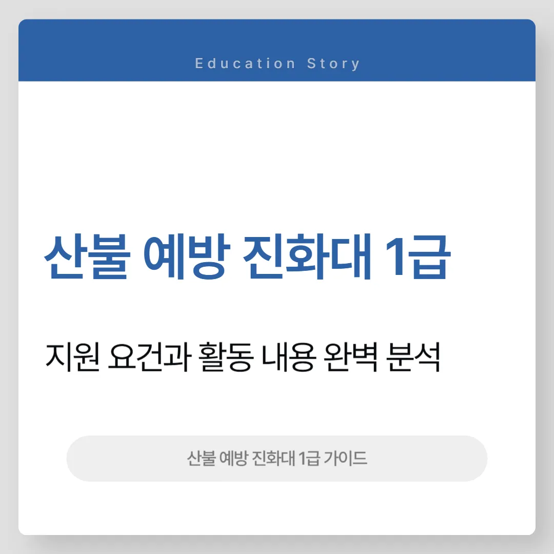 산불 예방 진화대 1급