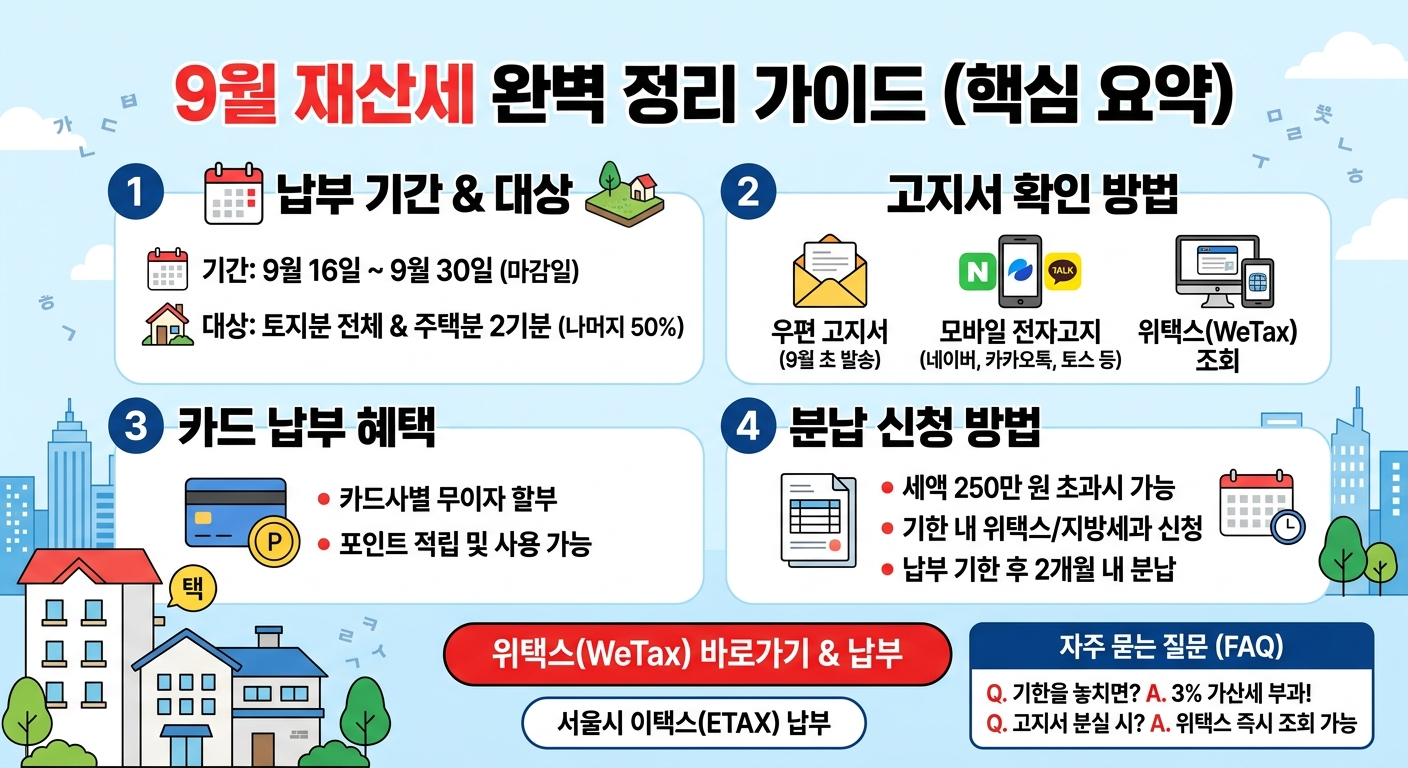 더보기
9월 재산세 얼마 나왔을까? 고지서 조회부터 카드 할부, 분납 신청 꿀팁까지