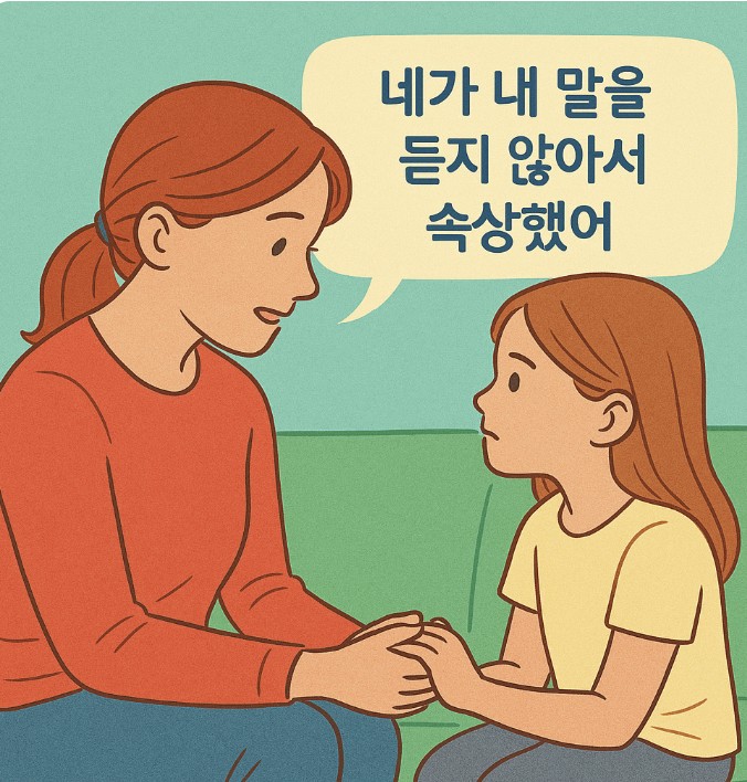 I-메세지를 사용하는 엄마 사진