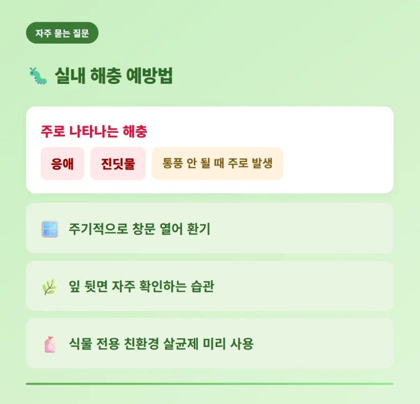 "바질에 나타나는 응애와 진딧물 등 해충 예방을 위한 환기 및 살균제 사용 방법"