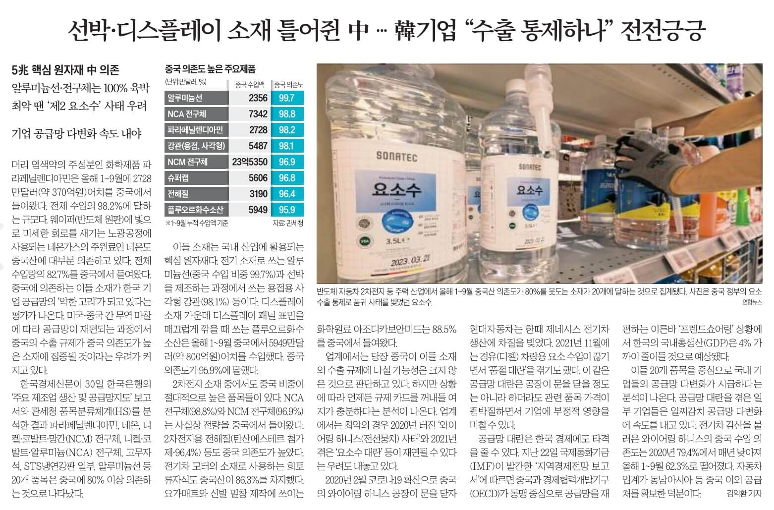 10월 31일 화 경제뉴스 신문스크랩