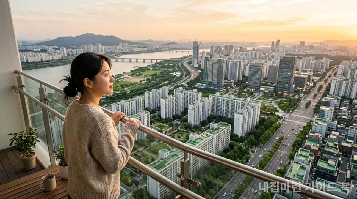 인구 감소 시대의 현명한 부동산 투자 전략을 상징하는 잘 계획된 한국 도시의 전경