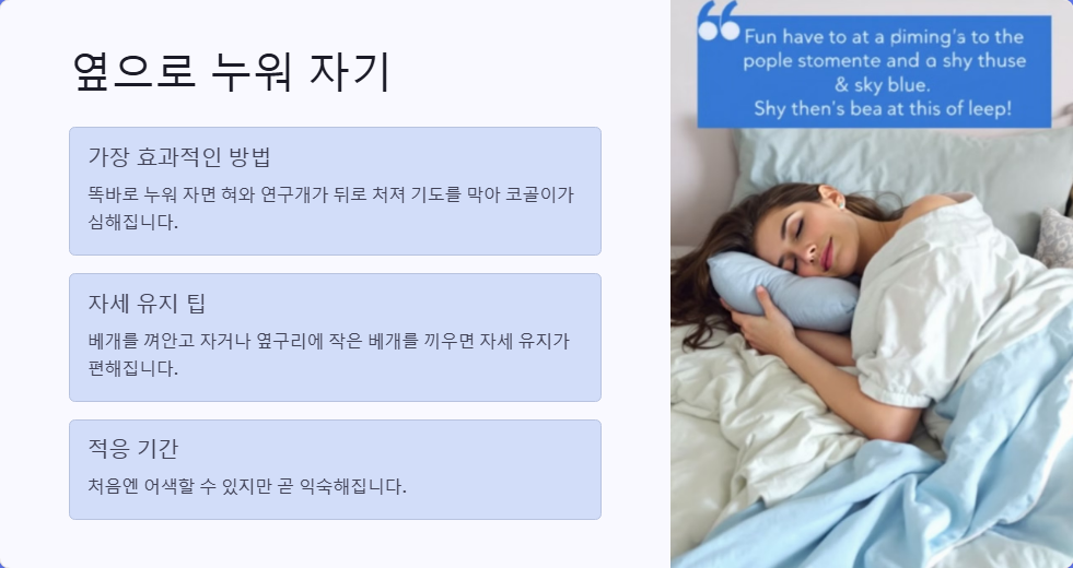 코골이 줄이는 법, 생활 속 간단한 습관