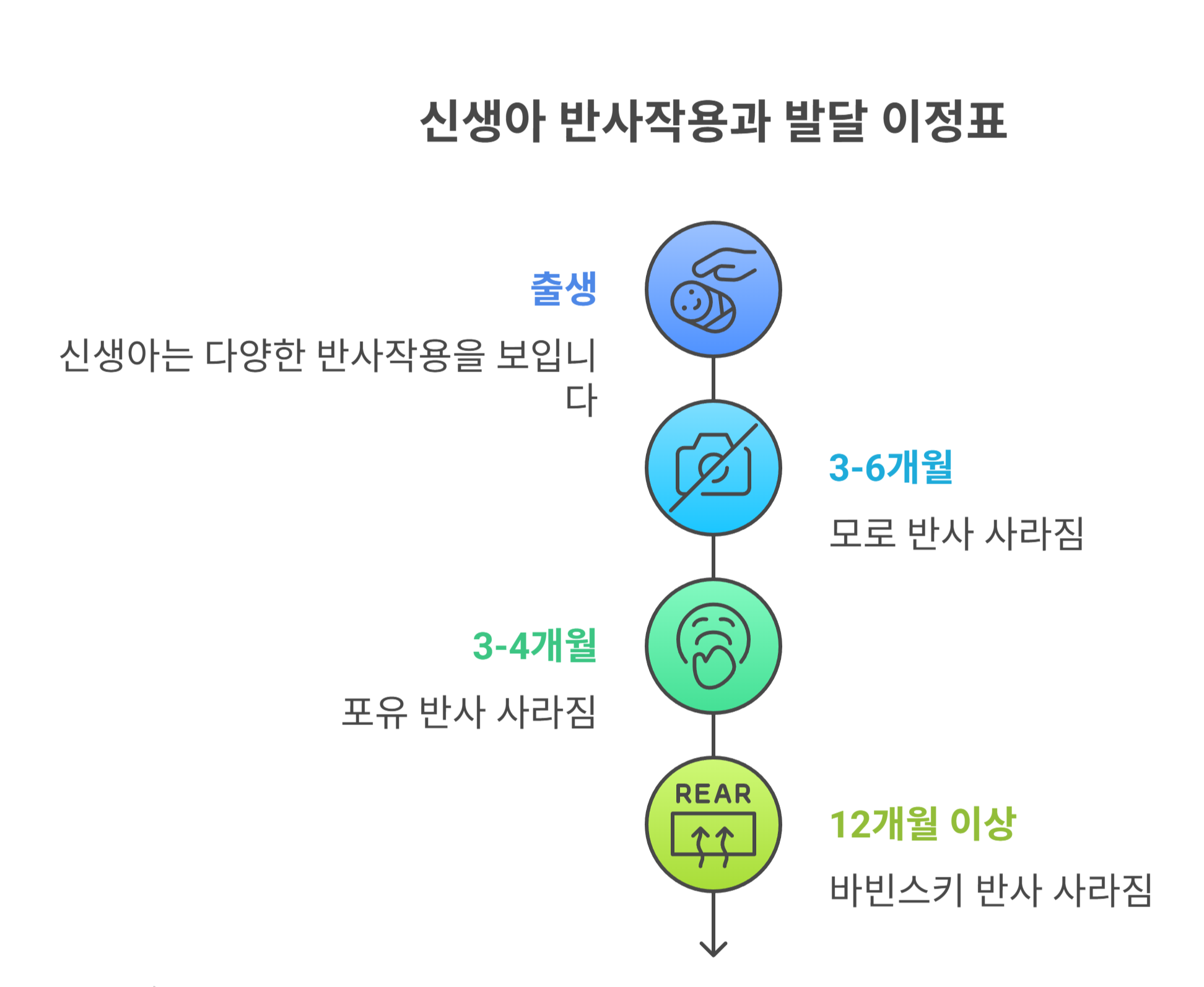 신생아 발달과정에서의 반사작용 정리