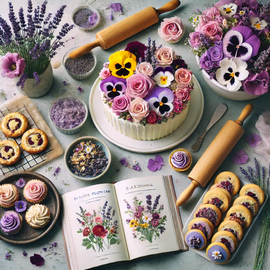 식용 꽃 베이킹