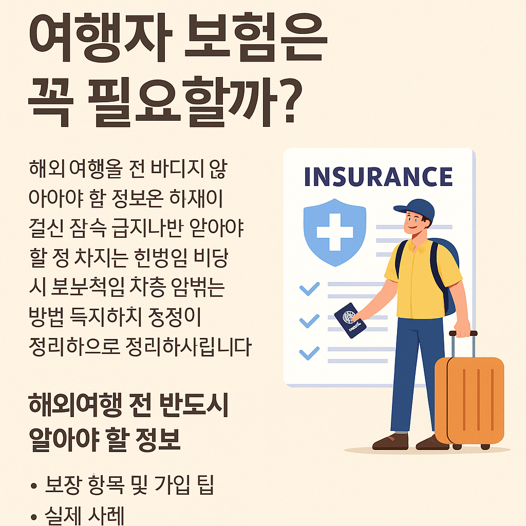여행자 보험 꼭 필요한 이유